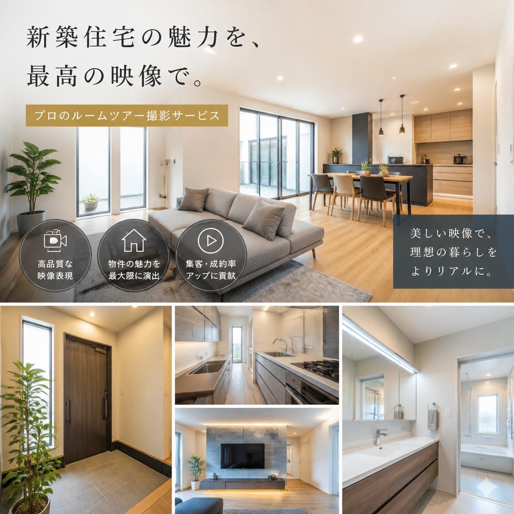 新築住宅の魅力を伝える、プロのルームツアー撮影サービス