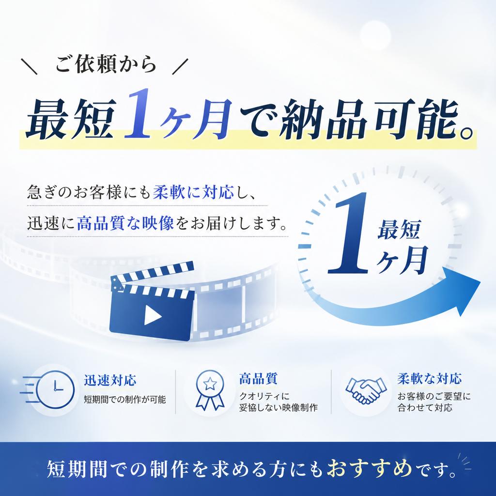 格安でプロの映像制作を実現！最短1ヶ月納期の動画サービス